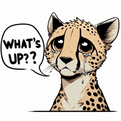 Cute Tearful Cheetah Stickers@SFW