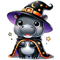 Pygmy Hippos On Halloween Day No caption