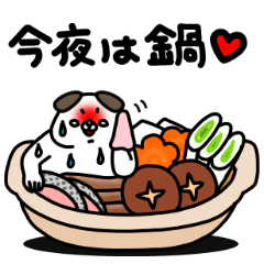 全力いぬ家族で使える冬の連絡網スタンプ