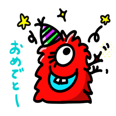 colorful happy monster