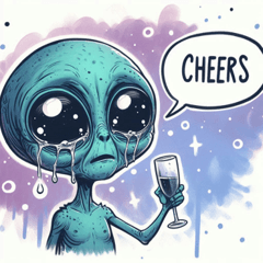 Teary Alien Stickers2@SFW