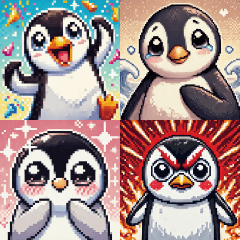 Adorable Pixel Emperor Penguin