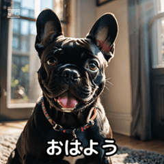 black frenchbulldog daily life