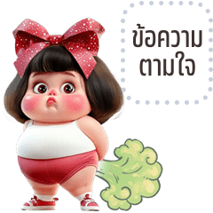 Message Stickers: Pooklook cute girl