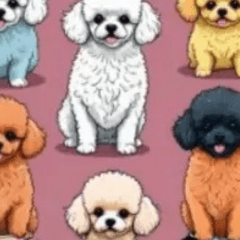 Cute Teacup Poodle Line Sticker