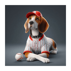 [For arrangement] Baseball dog Beagle