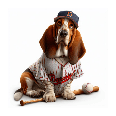 [For arrangement]BaseballdogBasset Hound