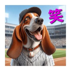 Baseball dog Basset Hound