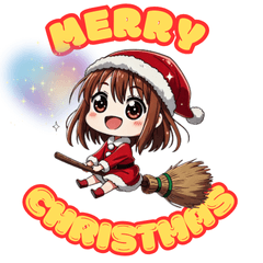 Christmas Santa Witch Cutie Sticker