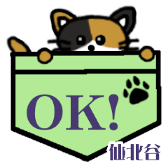 仙北谷「せんぼくたに」ポケット三毛猫