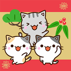 Five Chibi neko (New Year)