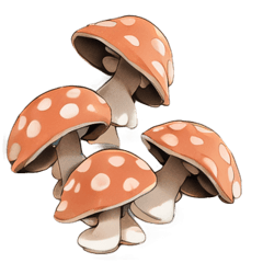 [For stamp arrangement] Mushroom