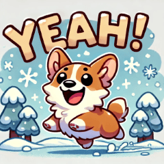 Cute Snow Corgi 1