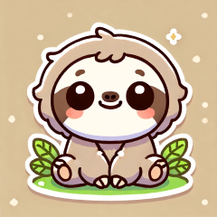 Cute sloth emotion sticker