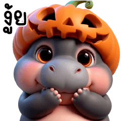 Hippo Pumpkin head So cute