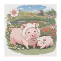 cute pig stamp no text