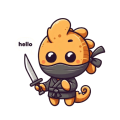 Cute ninja seahorse sticker 001