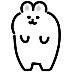 單色兔子動畫貼紙