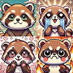 Pixel Raccoon Dog Cuteness