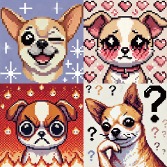 Adorable Pixel Chihuahua Stickers