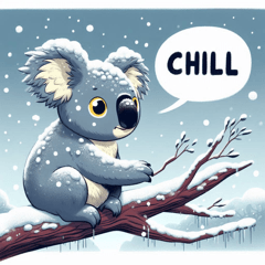 Koala in Snow Stickers@SFW