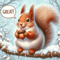 Squirrel in Snow Stickers@SFW