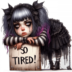 Gothic Girl Emotional Expression