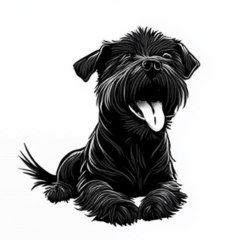 Cute Black Miniature Schnauzer Stickers