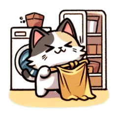 A cat who loves housework