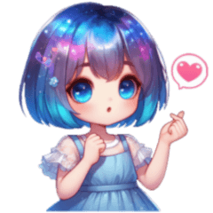 Cute little girl (Galaxy) : I love you