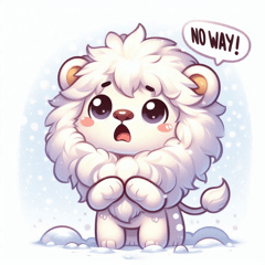 Lion in Snow Sticker@SFW