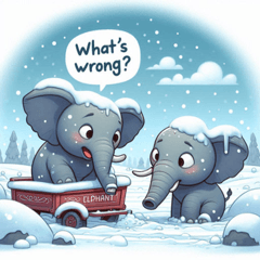 Cute Elephant in the Snow @SFW