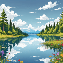 Peaceful and Beautiful Lake Scenery