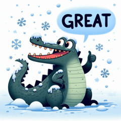 Snowy Crocodile Stickers@SFW