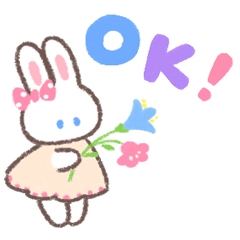 The colorful fluffy bunny sticker