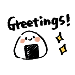 onigiri greeting sticker