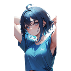 Talkative blue-haired girl