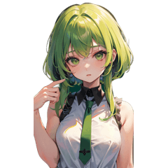 talkative green haired girl