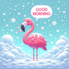 Flamingo in Snow @SFW