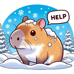 Capybara in Snow2 @SFW