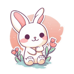 Cute bunny working stickers