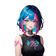 Tattoo Girl: Expressive Stylish Stickers