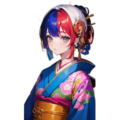 Kimono Girl:Traditional Elegance Sticker