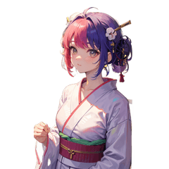 Yukata Girl:Elegant Summer Vibes Sticker