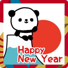 laid back Panda Sticker for New Year