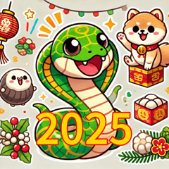 Healing Snake & Pom Stickers