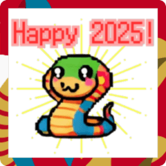 2025 with a game-style snake character