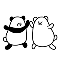 Panda-kun and Shirokuma-kun sticker