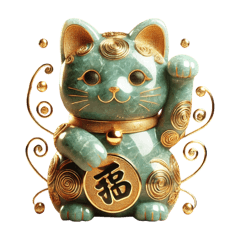 Jade Lucky Cat 1