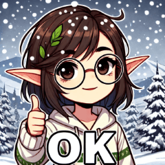 Cute Winter Glasses Elf (Short Hair) 1